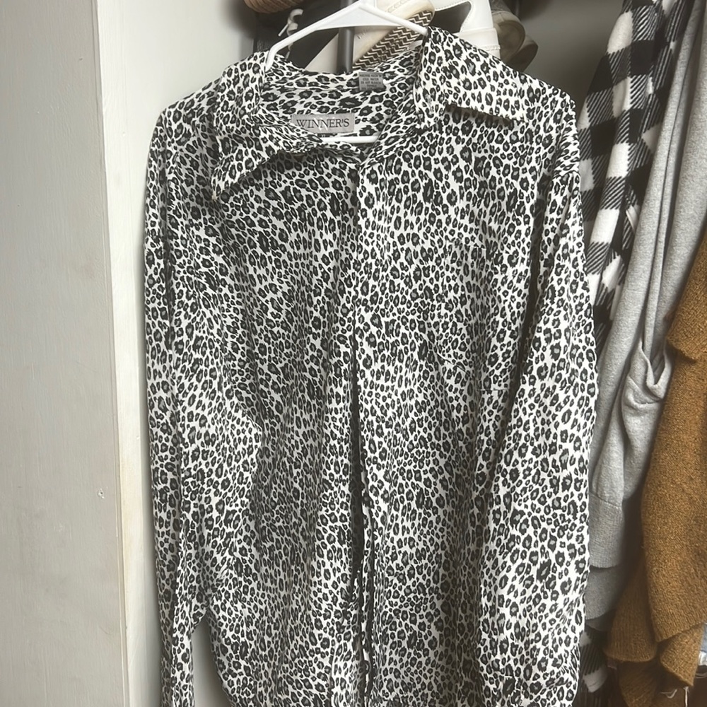 leopard print button up